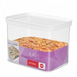 EMSA Optima Rettangolare Scatola 4,4 L Trasparente, Bianco