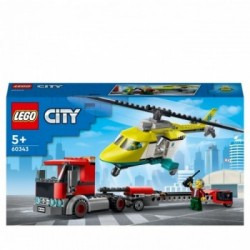Lego City 60343 - Trasportatore di Elicotteri di Salvataggio