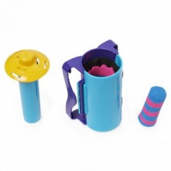 Kinetic Sand Set Slice N’ Surprise con 383 g di sabbia nera, rosa e blu e 7 attrezzi, giocattoli sensoriali per bambini dai 3