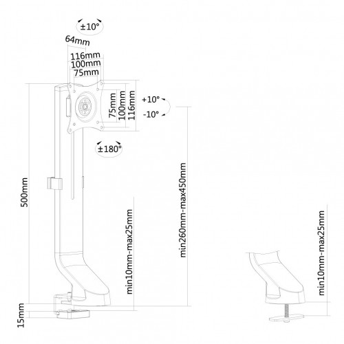 Newstar Supporto da scrivania per monitor