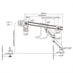 Newstar Supporto da scrivania per monitor