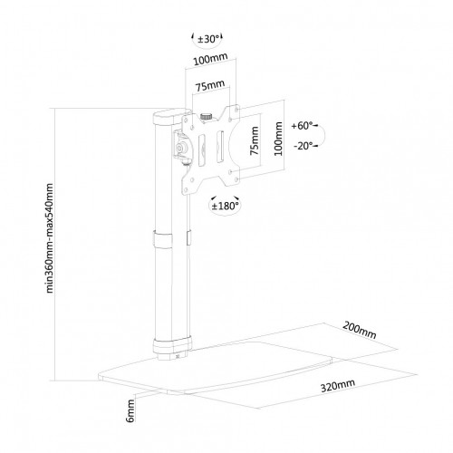 Newstar Supporto da scrivania per monitor