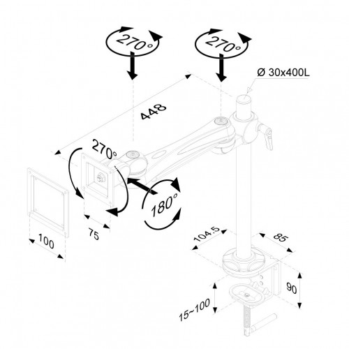Newstar Supporto da scrivania per monitor