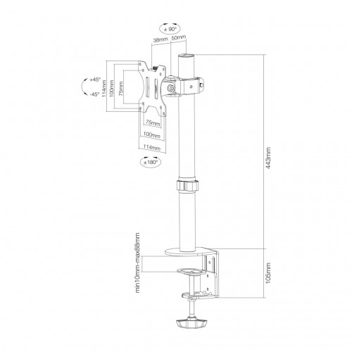 Newstar Supporto da scrivania per monitor