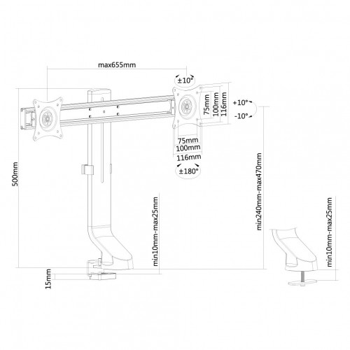 Newstar Supporto da scrivania per monitor
