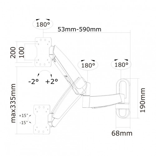 Newstar Supporto a parete per monitor/TV
