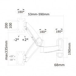 Newstar Supporto a parete per monitor/TV