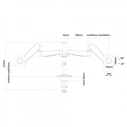 Newstar Supporto da scrivania per monitor
