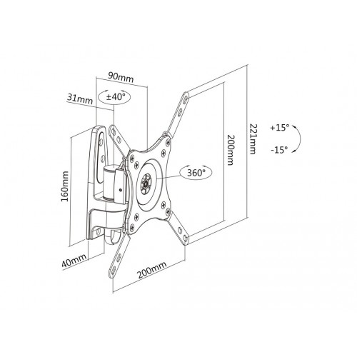 Multibrackets 3275 supporto da parete per tv a...