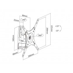 Multibrackets 3275 supporto da parete per tv a schermo piatto 81,3 cm (32") Nero
