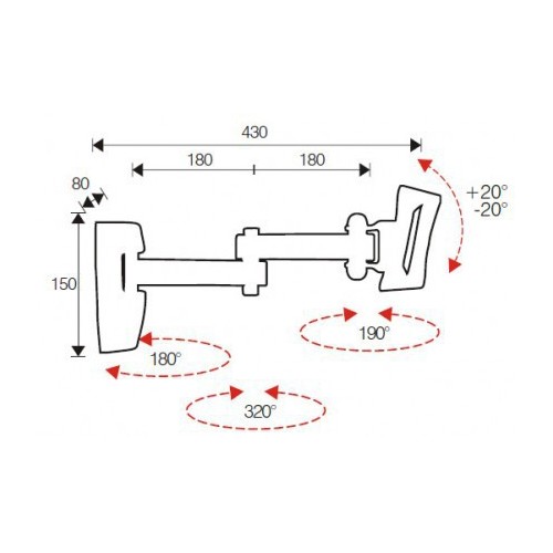 ITB AMOM06078 supporto da parete per tv a...