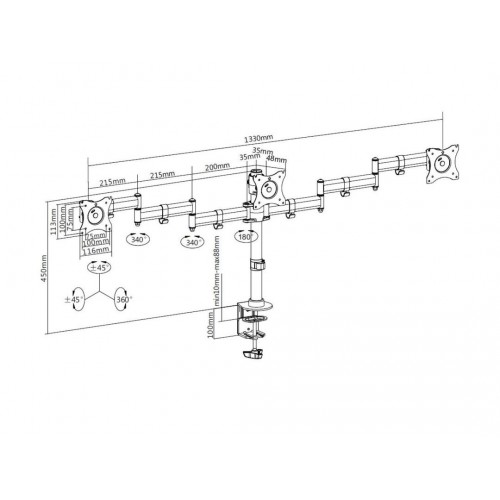 Multibrackets 3385 supporto da tavolo per Tv a...