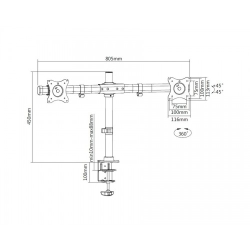 Multibrackets 3309 supporto da tavolo per Tv a...