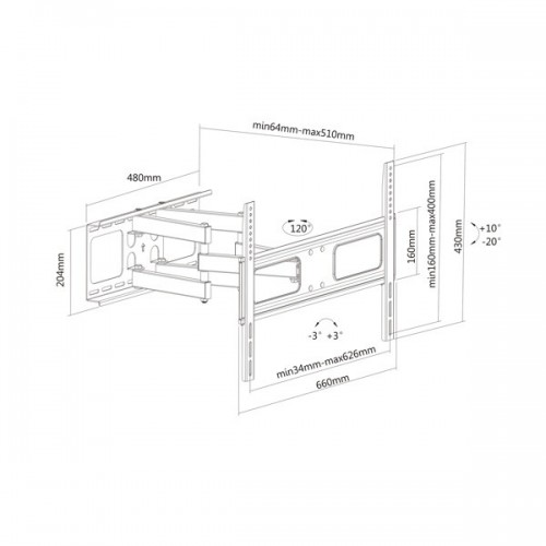 Value 17.99.1205 supporto da parete per tv a...