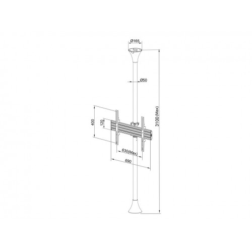 Multibrackets 3620 base da pavimento per tv a...