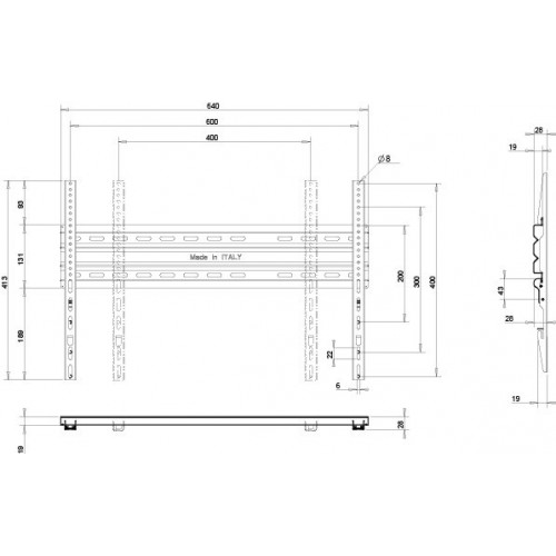 ITB OM06204 supporto da parete per tv a schermo...