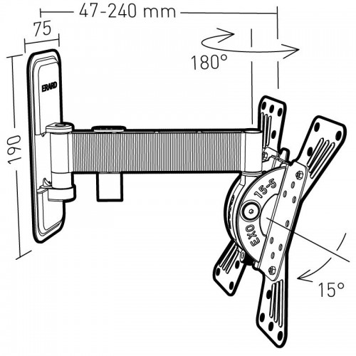 Erard 048220 supporto da parete per tv a...