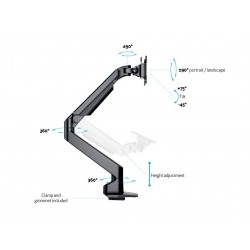 Multibrackets 7174 supporto da tavolo per Tv a schermo piatto 81,3 cm (32") Morsa Nero