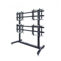 ITB OM07095 base da pavimento per tv a schermo piatto 139,7 cm (55") Banco a rotelle per monitor portatili a schermo piatto Nero