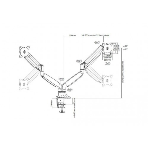 Multibrackets 3286 supporto da tavolo per Tv a...