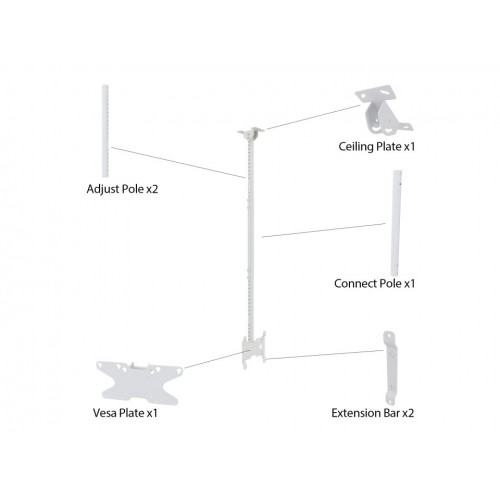 Multibrackets 4757 supporto a soffitto per tv a...