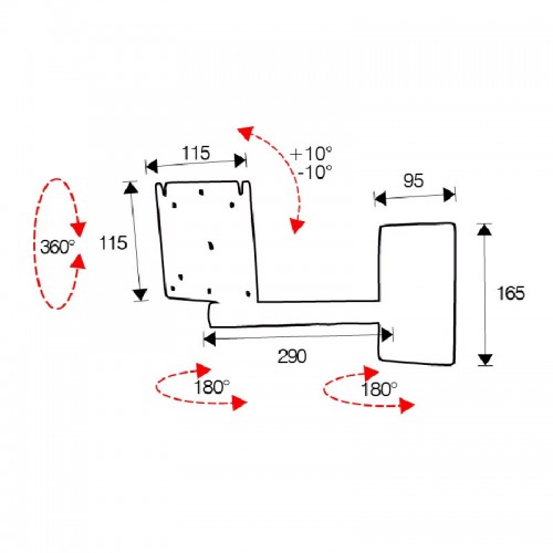 ITB OM07014 supporto da parete per tv a schermo...