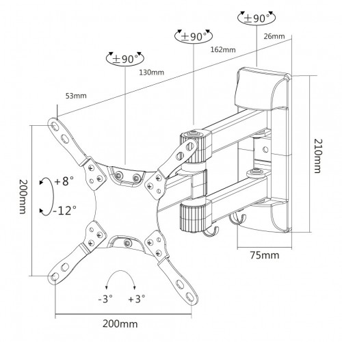 Newstar Supporto a parete per monitor/TV