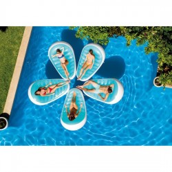 Intex 56869EU galleggiante da piscina e da spiaggia Blu, Bianco Materassino galleggiante Immagine Vinile