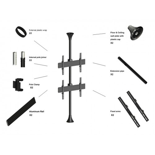 Multibrackets 3637 base da pavimento per tv a...