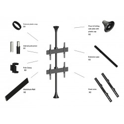 Multibrackets 3637 base da pavimento per tv a schermo piatto 165,1 cm (65") Supporto fisso da pavimento a pannello piatto Nero