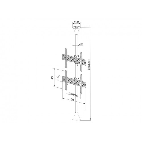 Multibrackets 3637 base da pavimento per tv a...