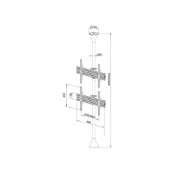 Multibrackets 3637 base da pavimento per tv a schermo piatto 165,1 cm (65") Supporto fisso da pavimento a pannello piatto Nero