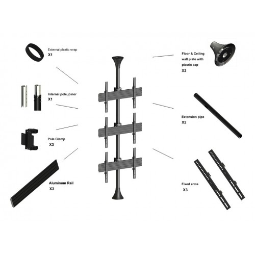 Multibrackets 3644 base da pavimento per tv a...