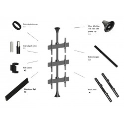 Multibrackets 3644 base da pavimento per tv a schermo piatto 165,1 cm (65") Supporto fisso da pavimento a pannello piatto Nero
