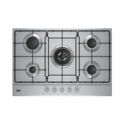 Beko HAW752C4SX - Piano Cottura a Gas, 5 Fuochi, 75 cm