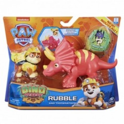 PAW Patrol , set di action figure Rubble e dinosauro Dino Rescue, per bambini dai 3 anni in su