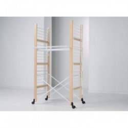 Foppapedretti Ursus - Stendibiancheria Richiudibile, Telaio Centrale a 2 Altezze, Rote con Freno, Noce