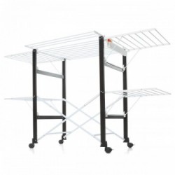 Foppapedretti Gulliver - Stendibiancheria Pieghevole, Apertura Flessibile, Ruote con Freno, Wengè