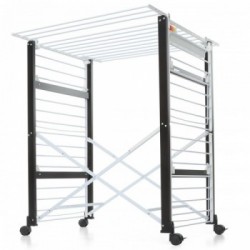 Foppapedretti Gulliver - Stendibiancheria Pieghevole, Apertura Flessibile, Ruote con Freno, Wengè