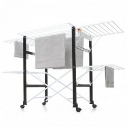 Foppapedretti Gulliver - Stendibiancheria Pieghevole, Apertura Flessibile, Ruote con Freno, Wengè