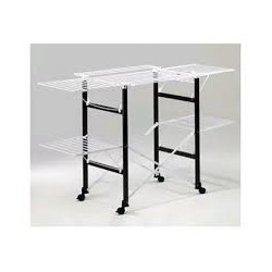 Foppapedretti Gulliver - Stendibiancheria Pieghevole, Apertura Flessibile, Ruote con Freno, Wengè