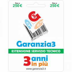 Garanzia3 250 Virtuale - Estensione di Servizio Tecnico di 3 anni in più con Massimale Copertura 250 euro