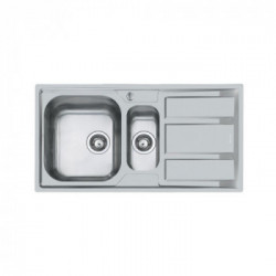 Foster 1973 060 - Lavello FM, 2 Vasche + Gocciolatoio, Inox, 97 cm