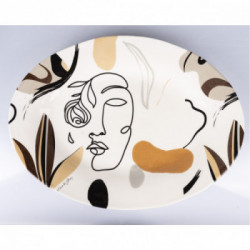 Villa D'Este Home Tivoli 'Face to Grey', Piatto da portata ovale in ceramica