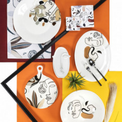 Villa D'Este Home Tivoli 'Face to Grey', Piatto da portata ovale in ceramica