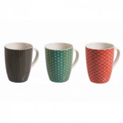 Villa D'Este Home Tivoli 'Geometric', Set 3 Mug 360 ml