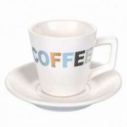 Villa D'Este Home Tivoli 'Luxury', Set 6 tazzine caffè con piattino, stand in legno