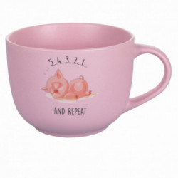 Villa D'Este Home Tivoli 'Lazy World', Tazza Jumbo con manico 520 ml '5..4..3..2..1..and repeat'