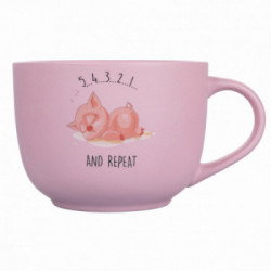 Villa D'Este Home Tivoli 'Lazy World', Tazza Jumbo con manico 520 ml '5..4..3..2..1..and repeat'