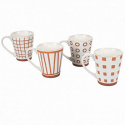 Villa D'Este Home Tivoli 'Geometry', Set 4 Tazze Mug 369 ml